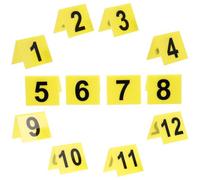 Housoutil Number Tents and Enhanced Game Experience Convenient Number Marking 12pcs Acrylic V-shaped Yellow Crime Scene Markers Simple for Detective Scenes and Halloween Mystery Events