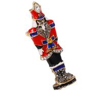 Housoutil Nutcracker Soldier Brooch Decorative Pin Made of Zinc Alloy with Cute Cartoon Design, Adorable Animated Character Lapel Pin for Clothes and Shawl Decoration