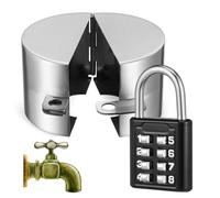 Housoutil Outdoor Faucet Lock Cover with Coded Padlock Hose Bib Lock for Securing Garden Spigot Weather-Resistant Water Tap Protector for Outside Use