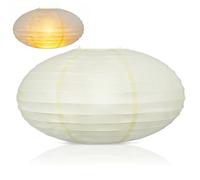 Housoutil Oval Paper Lampshade, 40cm Beige Cream Rice Oval Paper Lantern, Japanese Hanging Lanterns for Ceiling Light, Bedroom, Wedding Event, Party Decoration & Celebrations