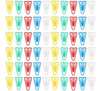 Housoutil Paper Clips Random Color Assorted Colour Triangle 100pcs Easy to Store and Clip Documents for Letters and Business Cards for Office and Home Use