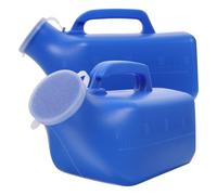 Housoutil Patient Nursing Urinal Pot Elderly and Pregnant Hospital and Home Use 2pcs Urine Bottle Plastic 2000ml Large Capacity Blue with Lid Random Color for Men for Bedridden Patients