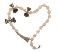 Housoutil Pet Training Door Bell for Dogs and Cats with High Sensitivity Alert, Sturdy Wood and Metal Beaded Design, Easy to Install with Jute Rope for Medium and Large Dogs Indoor Potty