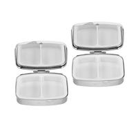 Housoutil Pill Metal 2pcs Rhinestone Compartments Mini, Compartment with Organizer 2 Portable Compact Medicine Case for and Elegant Small Pill Box with Dual Daily Use Travel