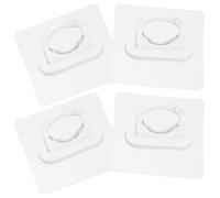 Housoutil Plastic Adhesive Round Hooks 4Pcs for Bathroom, Multipurpose Waterproof Wall-Mount Holders for Shower Gel and Towels, Easy Removable Design