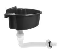 Housoutil Plastic Small Vanity Sink with Odor-Free Performance Washbasin Wall-Mounted and Corner-Friendly Versatility Minimalist Black Mini Sink for Space-Saving for Rv and Garden Use