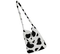 Housoutil Plush Cow Pattern Large Shoulder Tote Bag with Adjustable Strap for Women Suitable for School and Casual Shopping Assorted style