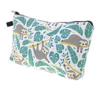Housoutil Portable 3D Printed Sloth Cosmetic Bag for Women, Travel Makeup Pouch with Dacron Material, Space Saving and Chic Practical Design for Female Friends and Moms