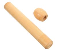 Housoutil Portable Bamboo Toothbrush Holder for Travel and Office Desktop Use, Smooth Grinding Plastic Material round Rustic Design, Practical Travel Toothbrush Stand and Storage Rack