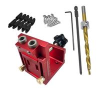 Housoutil Portable Pocket Hole Drill Guide Double Woodworking Tool Aluminum Alloy for Wood with Quick Clamp and Precise Scale for Furniture Splicing Random Color