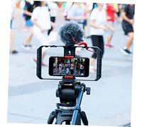 Housoutil Portable Smartphone Rig Case for Filmmaking and Vlogging Lightweight Phone Bracket Holder for Webinars and Videos Compatible with Smartphones Black and Red Design