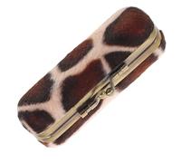 Housoutil Portable Velvet Velvet Lipstick Case with Iron Clip and Mirror, Functional Makeup Organizer Designed for Travel and Office, Metal Lipstick Storage Box