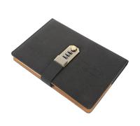 Housoutil Pu Lockable Notebook Journal with Password Lock Design, Practical A5 Size Diary for Daily Planning and Writing, Simple Stylish Black Cover Suitable for Teachers and Travelers