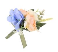 Housoutil Realistic Look Groom's Boutonniere for Outdoor and Indoor Wedding, Comfortable Wear Handmade Elegance Flower Pin with Plastic and Polyester Material for Groomsmen and Bridegroom