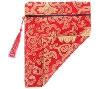 Housoutil Red Silk Carry Pouch Book Bag with Yellow Dragon Pattern for Buddhist Scriptures and Bible Storage, for Daily Worship and Travel