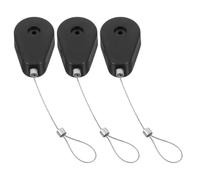 Housoutil Retractable Cable Tether Lock Sturdy Security Wire Lock 3pcs with Steel Wire and Plastic Case, Versatile Application with Long Using Time for Access Control and Garages