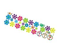 Housoutil Retro Sunflower Wall Decal PVC Self-Adhesive Flower Shape Sticker Peace Sign Refrigerator and Car Decor for Living Room Bedroom Wall Ornament