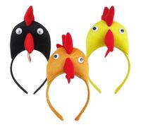 Housoutil Rooster Headbands 3 Pieces Rooster Headband Cartoon Chicken Headbands Cock Headdress