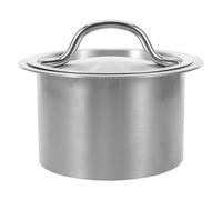 Housoutil Round Stainless Steel Countertop Trash Grommet Lid with Handle, Recessed Built-In Waste Chute Cover for Kitchen Worktops, Drop-In Embedded Trash Hole for Coffee Bars and Commercial