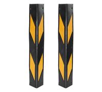 Housoutil Rubber Corner Protectors Reflective Wall Edge Guards 2Pcs 23.6 Inch Fluorescent Corner Wall Bumper Strips for Garage Parking Safety