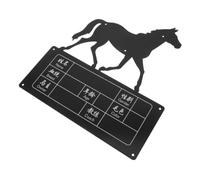 Housoutil Rustproof Black Iron Horse Stall Name Plate with Pre-drilled Holes, Waterproof and Highly Visible Stable Sign for Equestrian Club or Horse Farm, 27x25cm