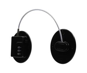 Housoutil Safety Password Lock for Secure Cabinet and Drawer Protection No Drilling Installation, Black Plastic and Steel Refrigerator Door Lock, Simple and Stylish Design for Home Use