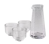 Housoutil Sake Set Japanese, Sake Glass Decanter Cups with 3 Saki Cup Sets