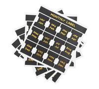 Housoutil Self-Adhesive Index Tabs for Easy Monthly Labeling and Annotation Black 5 Sheets PVC Effortless Organization and Planning Book Sticky Tabs for Notebooks and Planners