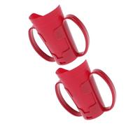 Housoutil Senior Portion Cup 2Pcs Red Plastic Controlled Drinking Nosey Cups with Dual Handles for Elderly Patients Medical Therapy and Bedridden Care