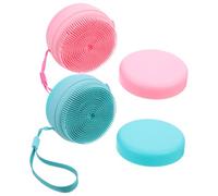 Housoutil Silicone Body Scrubber, 2pcs and Shampoo Scalp Brush with Protective for Exfoliating and Body Cleanser with Integrated Storage Design Bathing and Outdoor Use