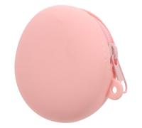 Housoutil Silicone Coin Purse Mini Keychain Bag Minimalist Stylish Silicone Easy to Clean Portable for Women Organizing Small Items on The Go Pink