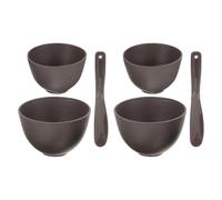 Housoutil Silicone Face Mask Bowl Set with Spatulas, Mud Mask Mixing Bowls Large Medium Black, 6pcs Cosmetic Skincare DIY Tools for Home and Salon Use