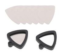 Housoutil Silicone Guitar Pick Holder with Triangle Shape, Easy to Install and Can Hold 3 Picks, Includes Necklace for Keychain Attachment, Gift for Guitar Players