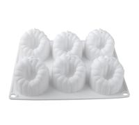 Housoutil Silicone Raspberry Mousse Cake Mold 6-Cavity Large Fruit Fondant Moulds for Baking Entremet Desserts and Chocolate Decorations, Food-Grade Non-Stick Silicone for Home and Party Use