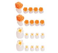 Housoutil Silicone Toe Separators 16Pcs Flexible Pedicure Dividers for Nail Varnish, Flower-Shaped Spacers Soft Material, Suitable for Professional Nail Art and Foot Care, Two Styles