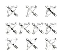 Housoutil Silver Alloy Bow and Arrow Charm Pendant Set 20pcs for DIY