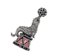 Housoutil Silver Alloy Sea Lion Shaped Brooch with Rhinestone Crystals, Resistant Pin for Women, Elegant Jewelry Decoration Suitable for Mother's Day and Valentine's Day Accessories