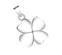 Housoutil Silver Four Leaf Pendant Necklace for St Patrick's Day Party Stylish Clavicle Chain Photo Prop Creative Lucky Charm Jewelry Women and Teens