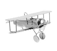 Housoutil Silver Vintage Iron Plane Ornament, Metal Aircraft Model Decor | Retro Rustic Plane Shape, Sturdy Collectible for Dining Room, Coffee House, Model Collectors, Friends
