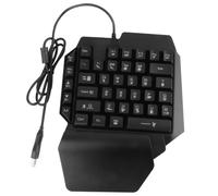 Housoutil Single Hand Gaming Keyboard Rgb Mixed Backlit Mechanical Keypad for Left-handed Gamers Programmable Wrist Rest for Home and Laptop Use