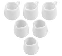 Housoutil Small Ceramic Cream Jug 6 Pieces Mini Sauce Jug Coffee Pourer Container Porcelain Milk for Kitchen Home Bar Cafe