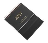 Housoutil Small Desk Calendar Black Minimalist Monthly Flip Planner Block with Binding Compact Paper Desk Calendar for Office Home Teacher Academic Year Organizer