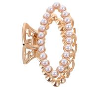 Housoutil Small Pearl Hair Clips for Thick Hair Non-slip Claw Clips with Secure Hold Alloy and Plastic Material Elegant Natural Design for Women