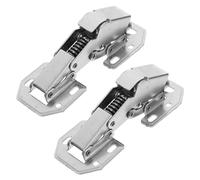 Housoutil Soft Closing Stainless Steel Spring Loaded Frog Hinges 2Pcs Heavy Duty Buffer Design for Cabinet Doors and Wardrobe Use
