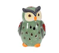 Housoutil Solar Led Night Light for Garden Owl Shape Outdoor Resin Lamp Energy-Saving No Wiring Needed for Courtyard Lawn