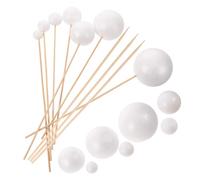 Housoutil Solar System Model Making Kit, 2 Sets 7 Sized Foam Balls and 5 Bamboo Sticks, DIY Planet Model Craft for Painting and Science Classrooms, Hands-on Learning