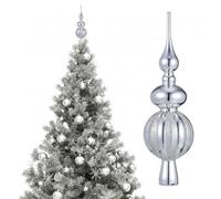 Housoutil Spherical Christmas Tree Topper, 3-Tier Christmas Tree Topper, Red Christmas Tree Decoration, Made of Plastic, Vintage Christmas Tree Topper for Christmas Decoration at Home