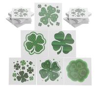 Housoutil St Patricks Day Sticker Set 72pcs Pvc Temporary Tattoos Clover Pattern, Skin-friendly Design for Scrapbooking and Stationery, Lovely Festival Party Decor