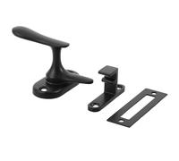Housoutil Stainless Steel Flip Latch Lock for Gate and Cabinet with Easy Installation and Smooth Low-Noise Action, Black Anti-Theft Door Latch Bolt for Secure Residential Upgrades