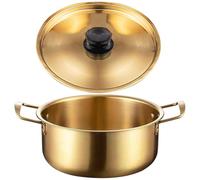 Housoutil Stainless Steel Noodle Pot with Lid 9.76 Inch Portable Cooking Pot for Soup Pasta and Ramen Suitable for Gas Stove and Microwave